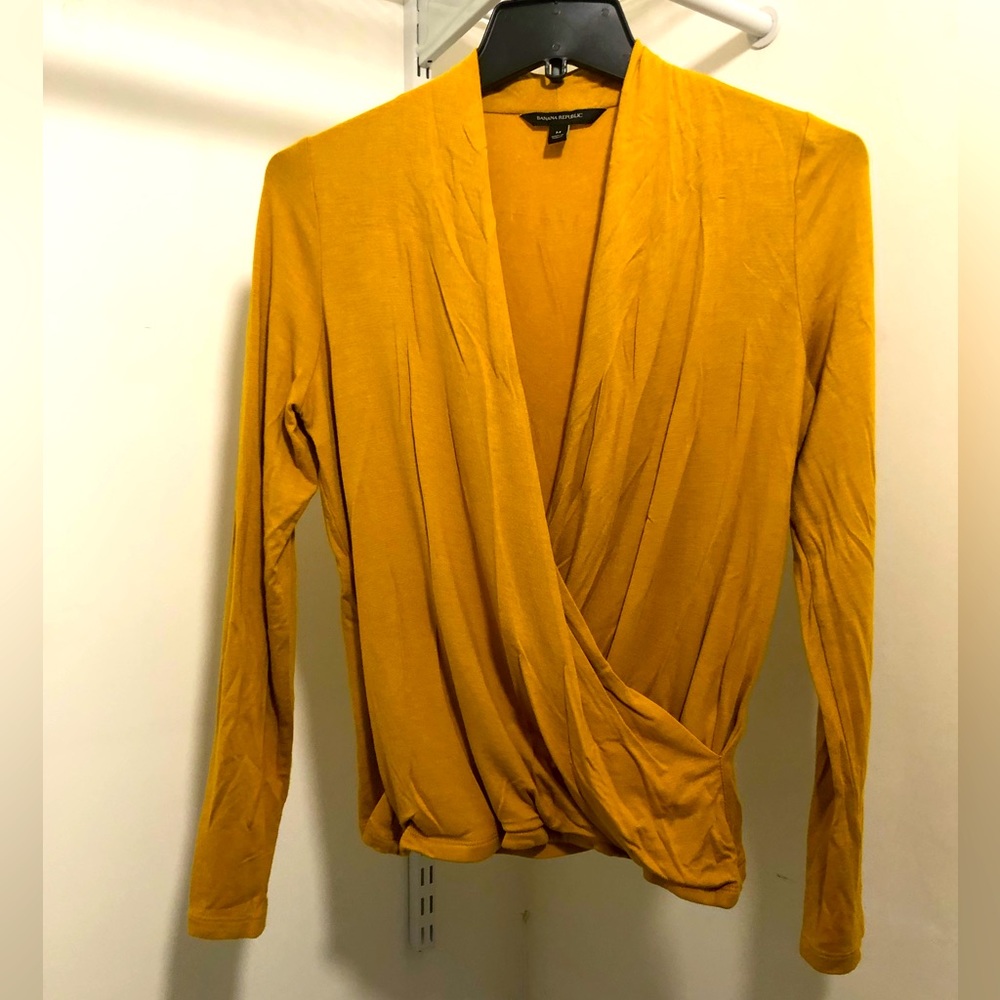 Long Sleeve Wrap Top with Ruching